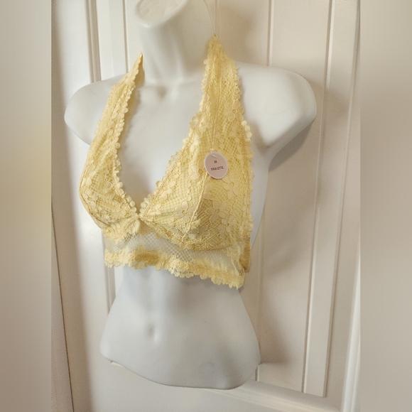 Forever 21 Yellow Lace Bralette Bra  | Size Medium | NWT - Picture 4 of 7